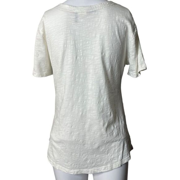 Anthropologie Short Sleeve Front Tie Casual Shirt Red Orange Size Small - Picture 2 of 4